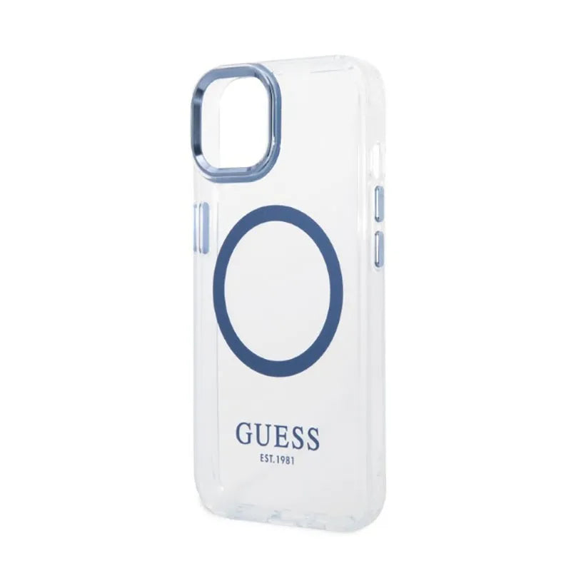 Guess Metal Outline MagSafe – dėklas iPhone 14 Plus (skaidrus)