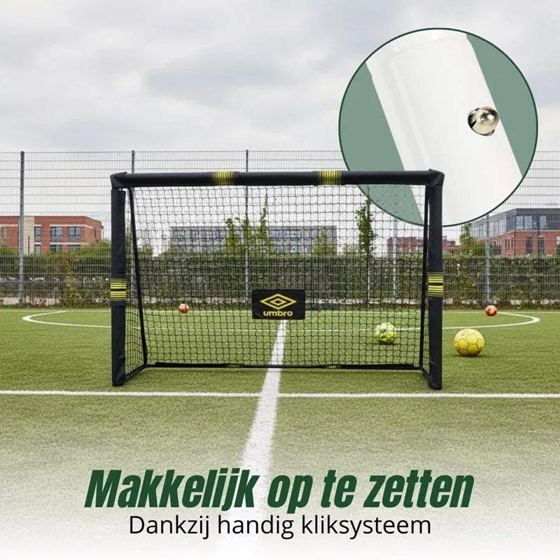 Umbro – Metaliniai futbolo vartai su tinklu 240x160x85 cm