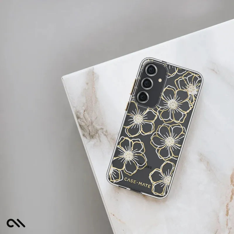 Case-Mate Floral Gems – Dėklas Samsung Galaxy S24+ (auksinis)