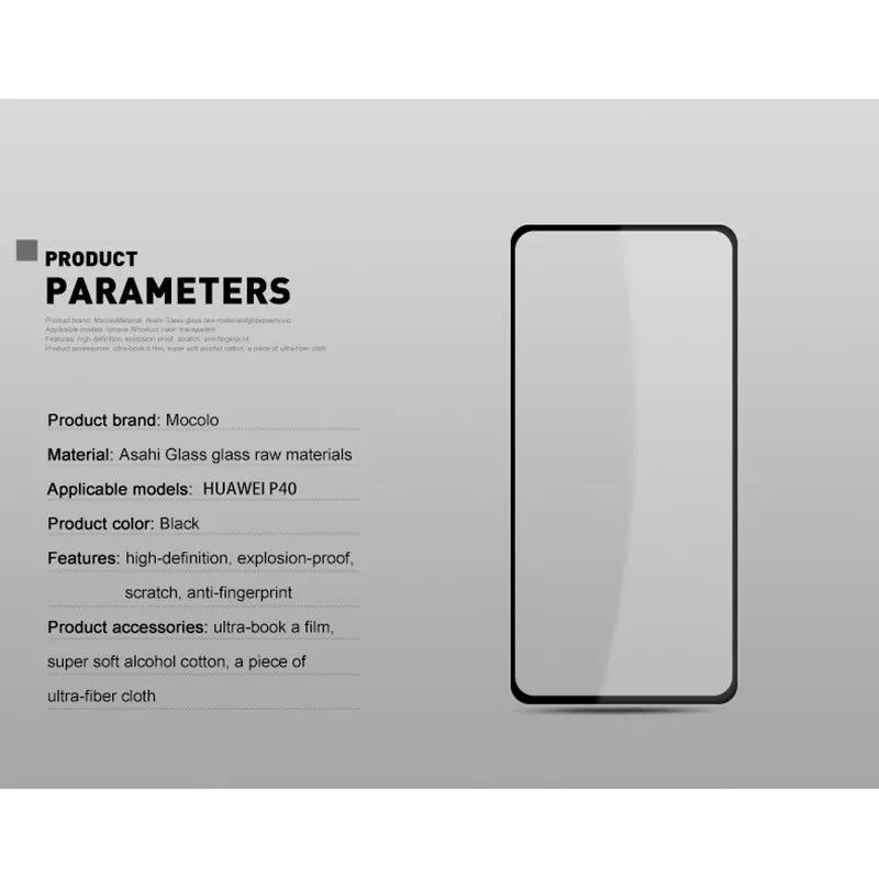 Mocolo 2.5D Full Glue apsauginis stiklas Huawei P40 telefonui