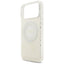 Guess IML Flowers Electro Pearl Strap MagSafe – Dėklas iPhone 17 Pro Max (baltas)