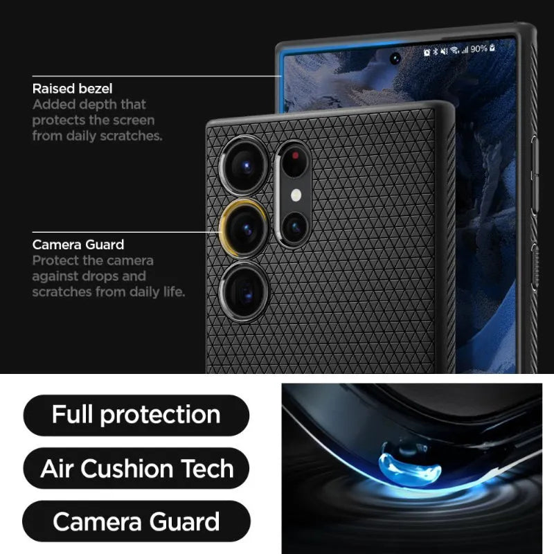 Spigen Liquid Air – dėklas Samsung Galaxy S23 Ultra (matinė juoda)