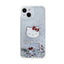 Hello Kitty Liquid Glitter Charms Kitty Head – dėklas iPhone 14 (sidabrinis)