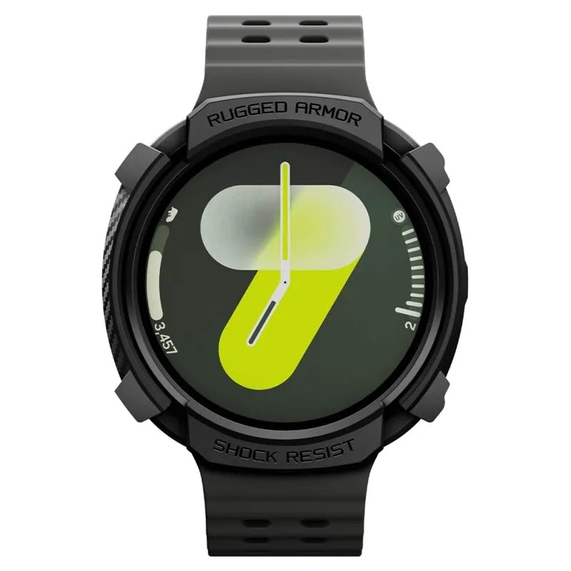 Spigen Rugged Armor – Dėklas Samsung Galaxy Watch 8 44 mm (Matine juoda)