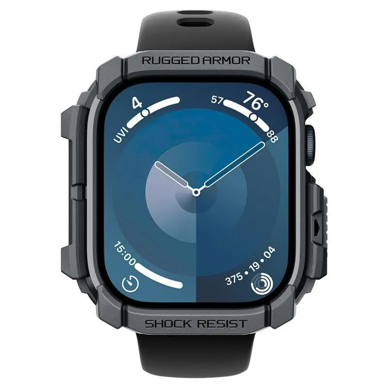 Spigen Rugged Armor – Dėklas Apple Watch 10 46 mm (tamsiai pilkas)