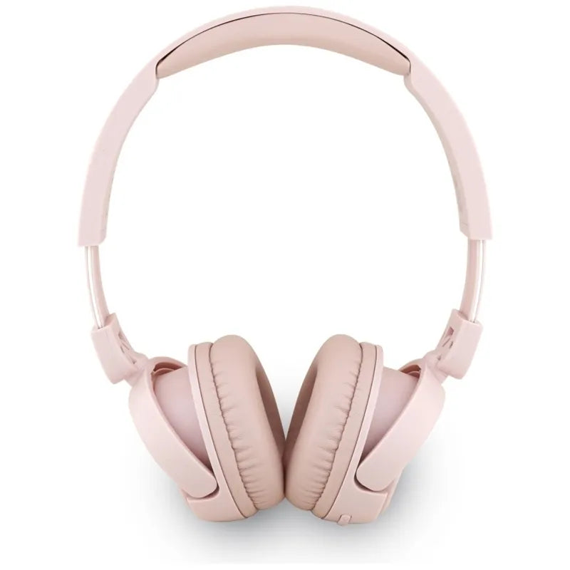 Guess Metal Logo Script – Belaidės ant ausų dedamos Bluetooth V5.3 ausinės (rožinės)