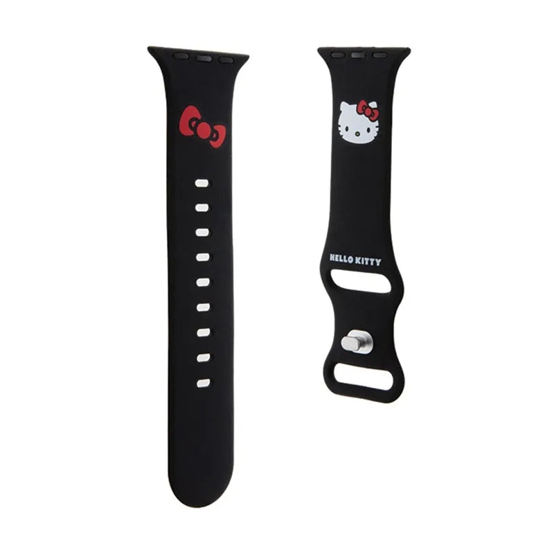 Hello Kitty Silicone Kitty Head – dirželis Apple Watch 38/40/41 mm (juodas)