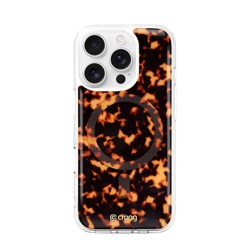 Crong Deluxe MAG Cover – iPhone 16 Pro MagSafe dėklas (Tortoise)