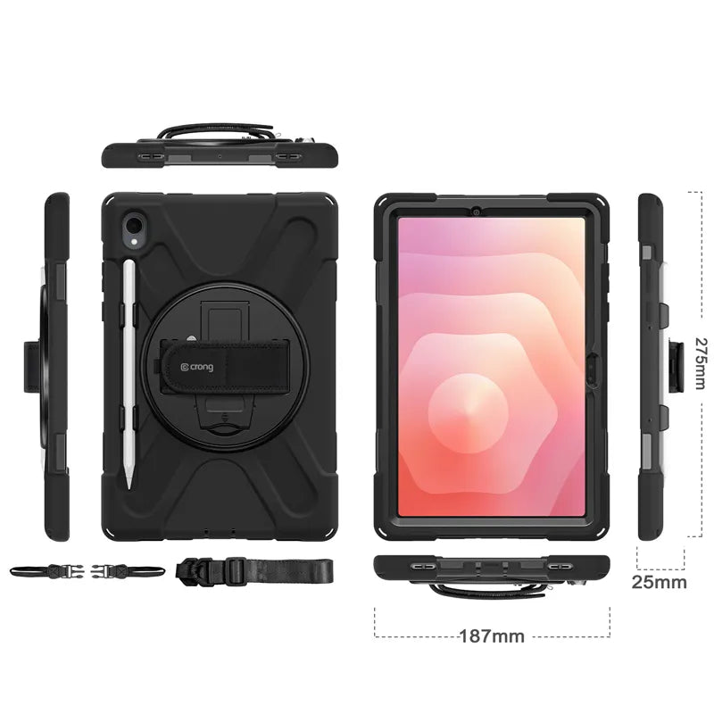 Crong Defender Plus – tvirtas apsauginis dėklas Samsung Galaxy Tab S11 11” (juodas)