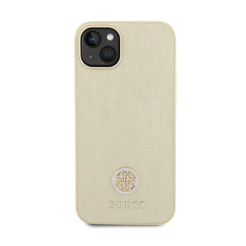 Guess 4G Strass Metal Logo – Dėklas iPhone 15 (auksinis)