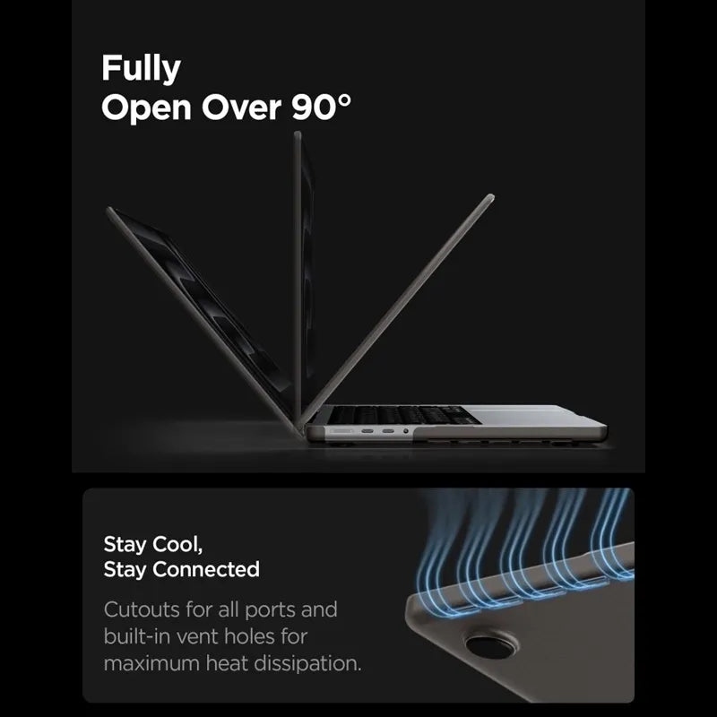 Spigen AirSkin – dėklas MacBook Pro 16" (M5/M4/M3/M2/M1/2026-2021) (Frost Black)