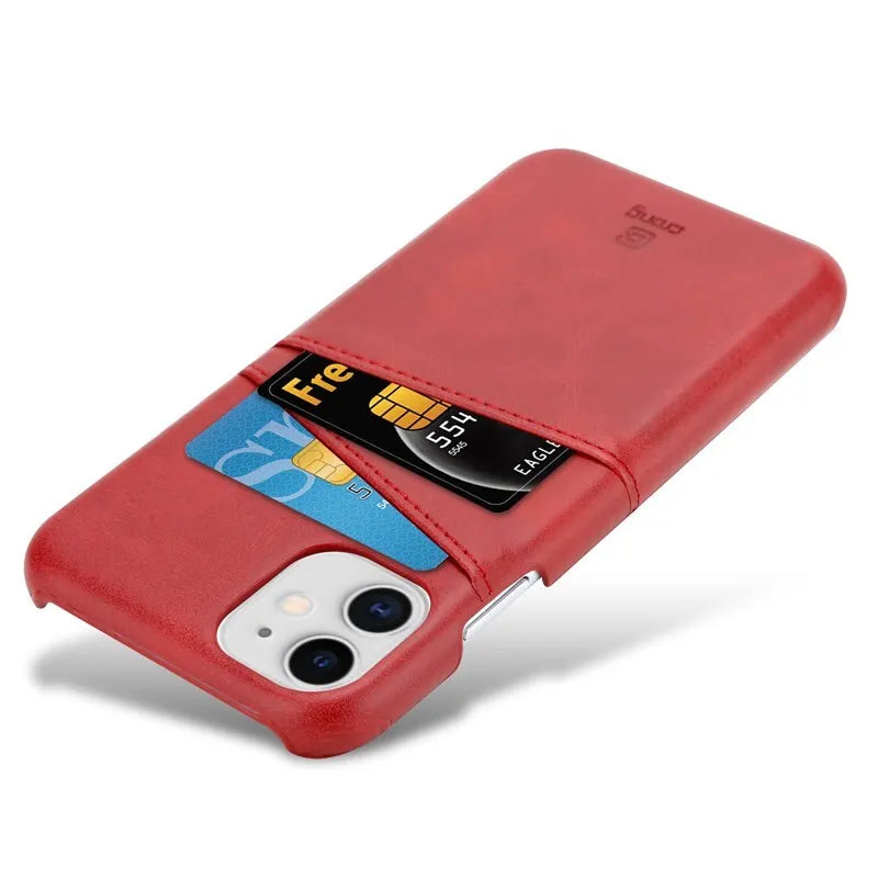 „Crong Neat Cover“ – „iPhone 11 Pro“ dėklas su kišenėlėmis (raudonas)