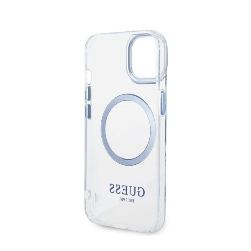 Guess Metal Outline MagSafe – dėklas iPhone 14 Plus (skaidrus)