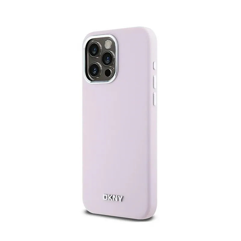 DKNY Liquid Silicone Small Metal Logo MagSafe – dėklas iPhone 14 Pro Max (rožinis)