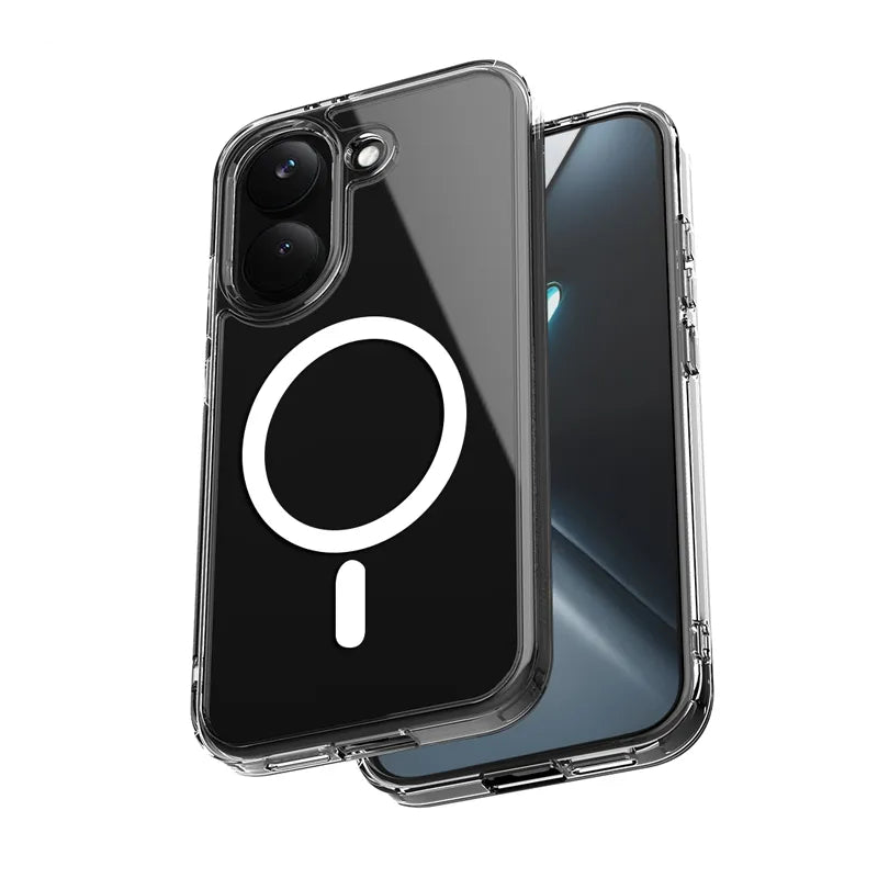 Crong Hybrid Clear Magnetic - MagSafe dėklas, skirtas Xiaomi POCO X8 Pro 5G (Skaidrus)