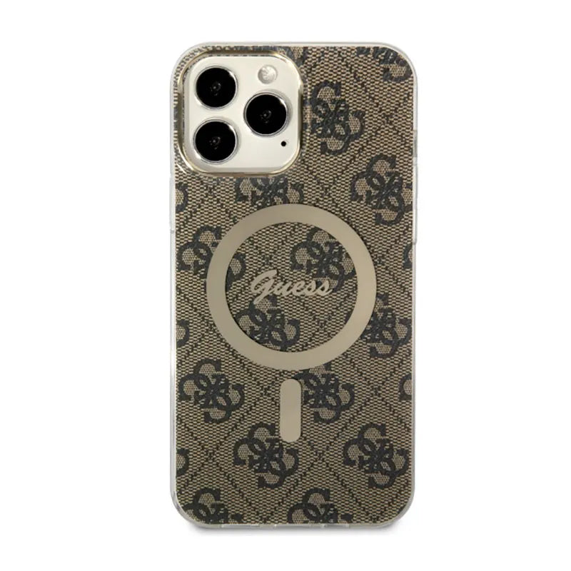 Guess 4G MagSafe – dėklas iPhone 13 Pro Max telefonui (ruda)