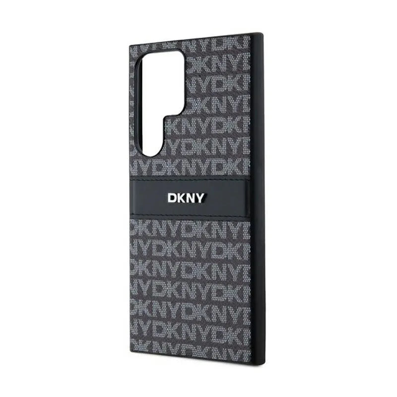 DKNY „Leather Mono Stripe & Metal Logo“ – Samsung Galaxy S24 Ultra dėklas (juodas)