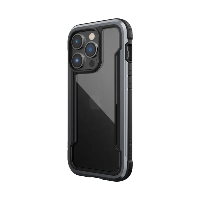 X-Doria Raptic Shield – aliuminis dėklas, skirtas iPhone 14 Pro (atlaiko kritimą iš 3 m aukščio) (juodas)