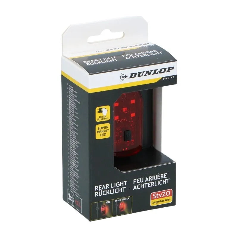 Dunlop – Galinis dviračio žibintas su 5 LED ir STOP funkcija, K-Mark