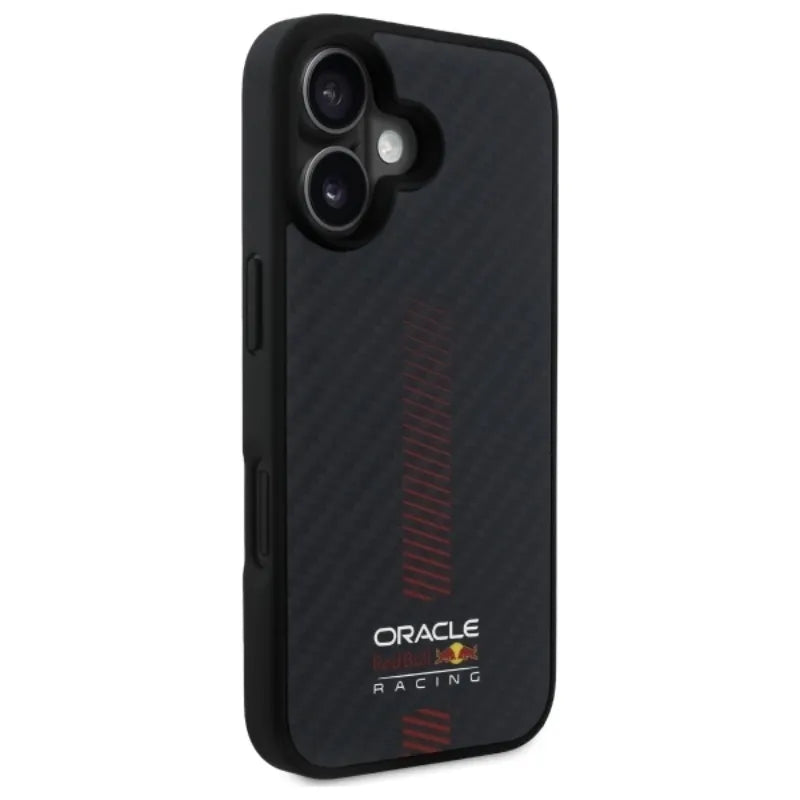 Red Bull Carbon Fiber Power Bar MagSafe – iPhone 16 Plus dėklas (juodas)