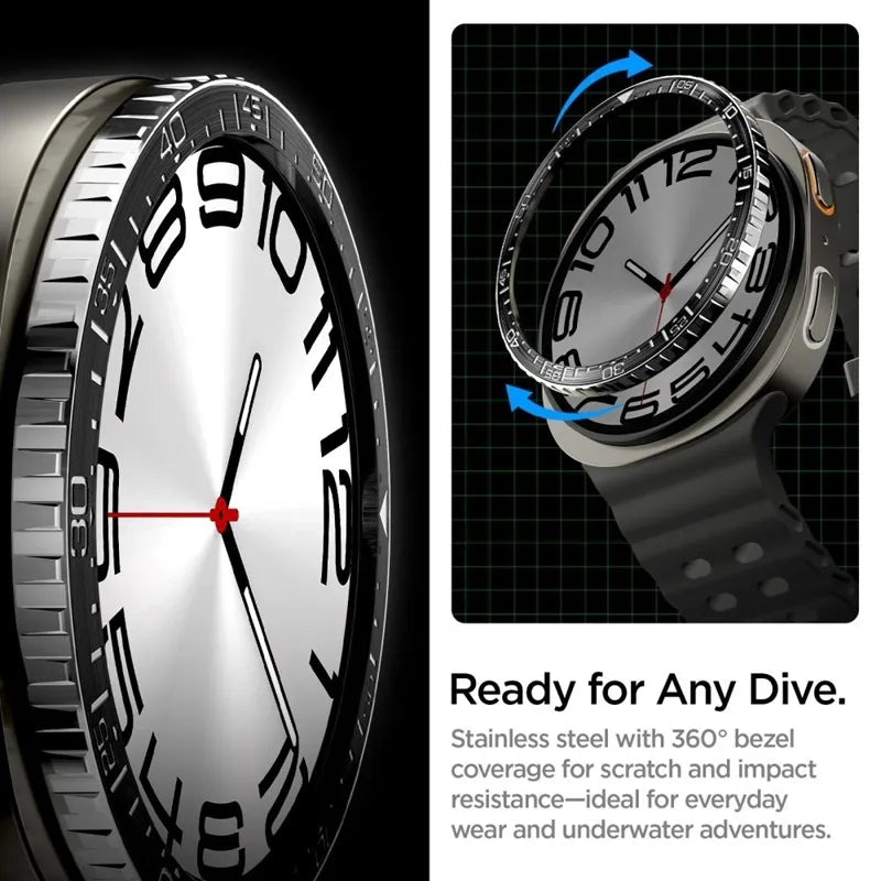 Spigen Bezel Tune Diver – Apsauginis korpusas / rėmelis Samsung Galaxy Watch 8 44 mm (grafito spalvos)