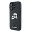 Karl Lagerfeld Monogram Karl & Choupette Head Pin - dėklas iPhone 16 (juodas)