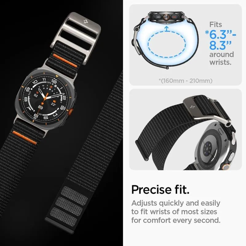 Spigen DuraPro Flex – dirželis Samsung Galaxy Watch Ultra 47 mm (2025/2024) (juodas)