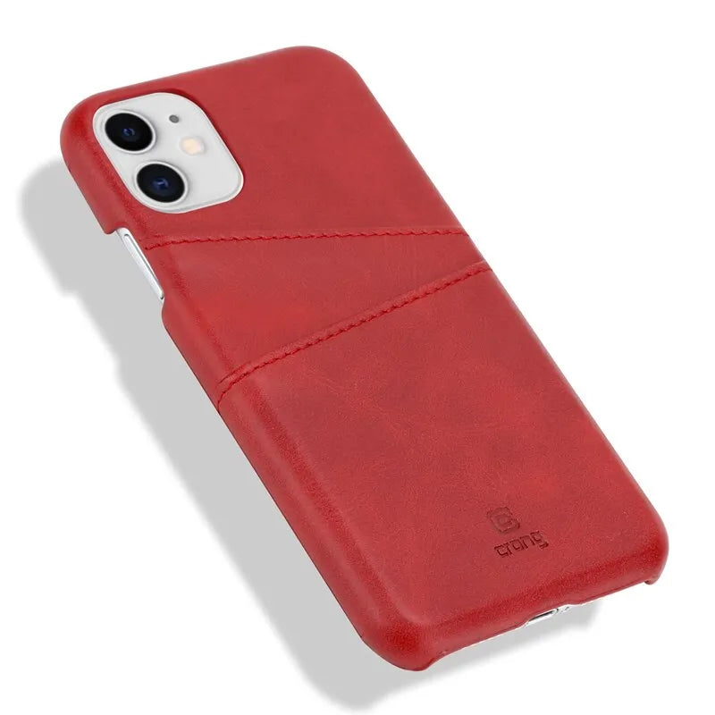 „Crong Neat Cover“ – „iPhone 11 Pro“ dėklas su kišenėlėmis (raudonas)