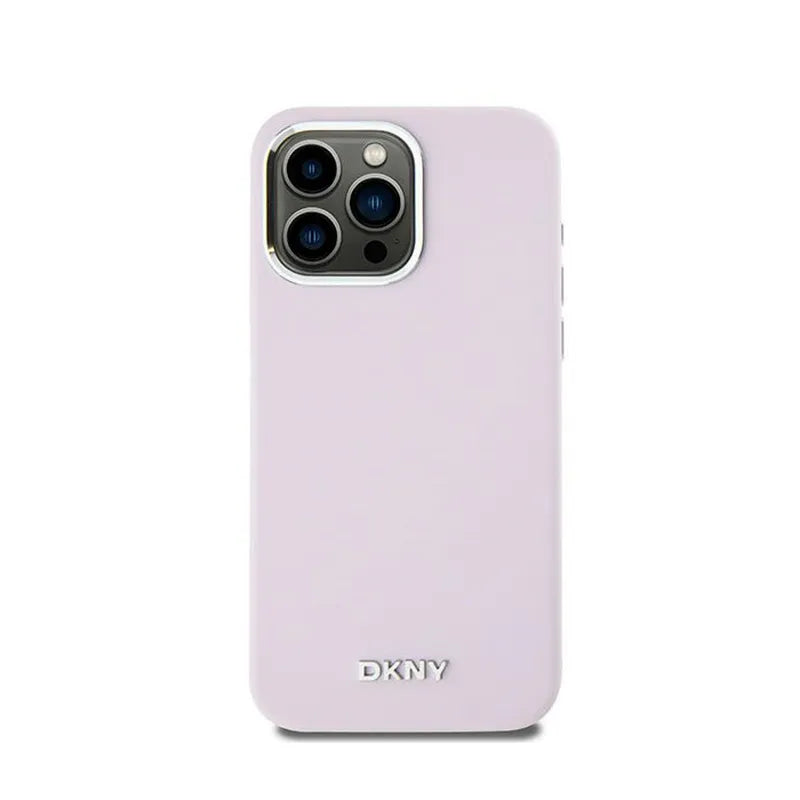 DKNY Liquid Silicone Small Metal Logo MagSafe – dėklas iPhone 14 Pro Max (rožinis)