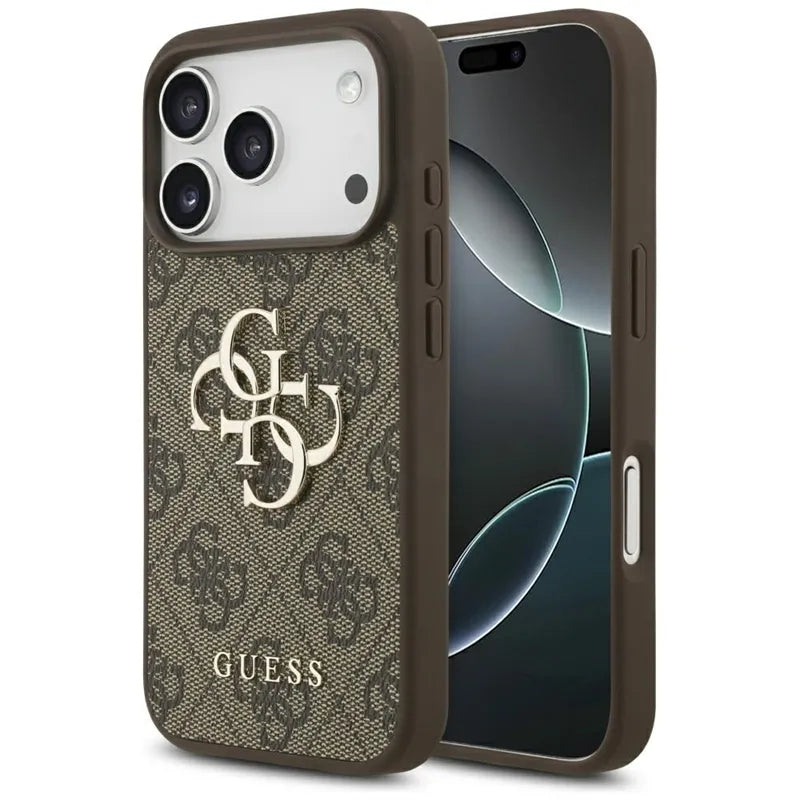 „Guess 4G Big Logo“ – dėklas „iPhone 17 Pro“ (rudas)