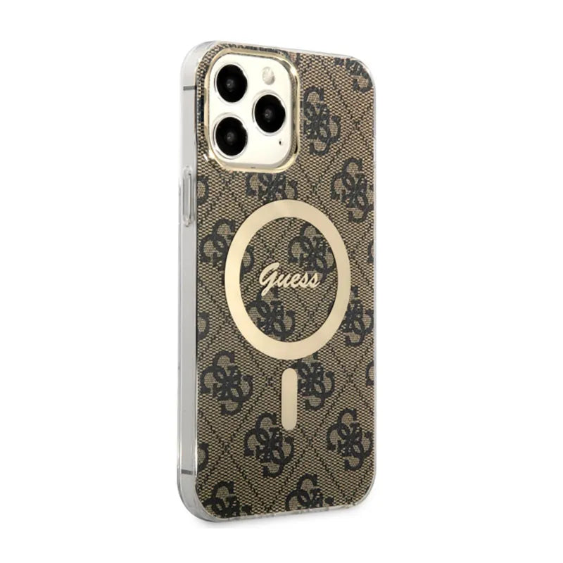 Guess 4G MagSafe – dėklas iPhone 13 Pro Max telefonui (ruda)