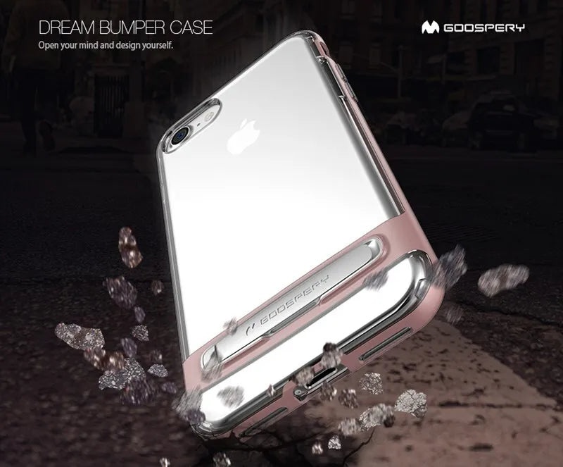 Mercury Dream Bumper – Dėklas Samsung Galaxy S9 su metaliniu stovu (auksinis)