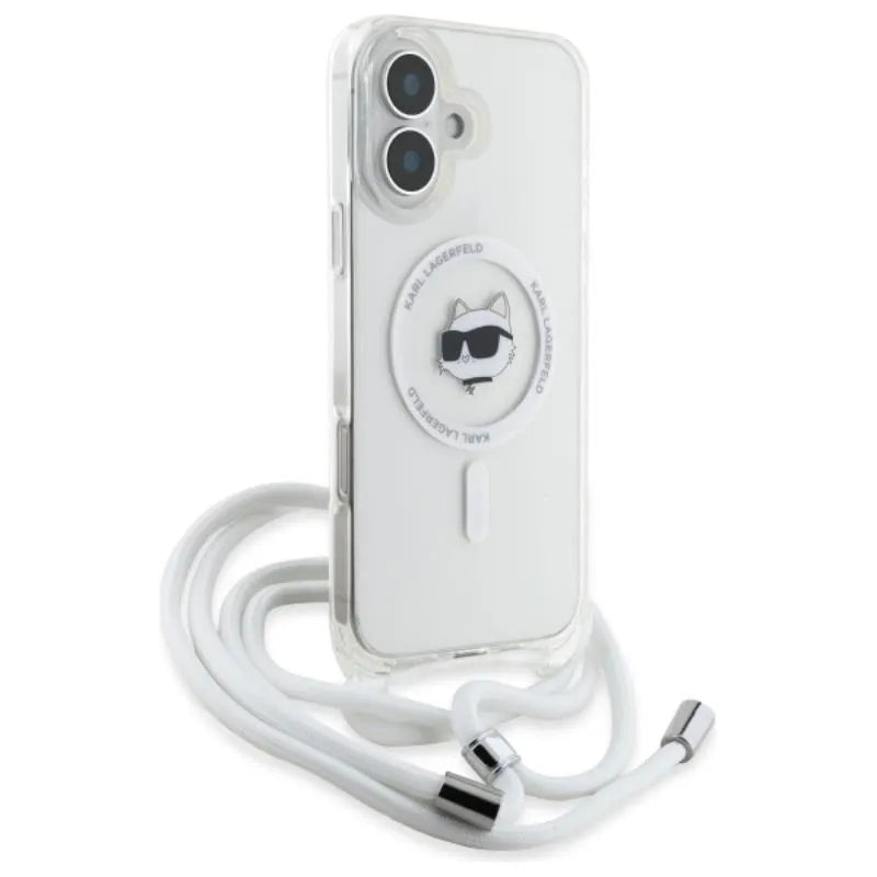Karl Lagerfeld IML Choupette Head & Cord MagSafe – dėklas iPhone 16 (skaidrus)