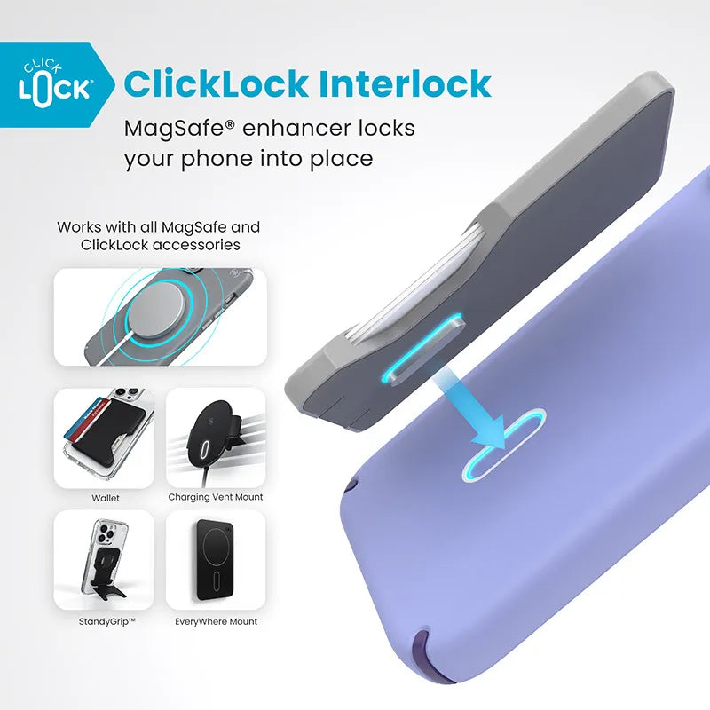 Speck Presidio2 Pro ClickLock & MagSafe – dėklas iPhone 16 Plus (Future Lavender / Cassis Purple / White)