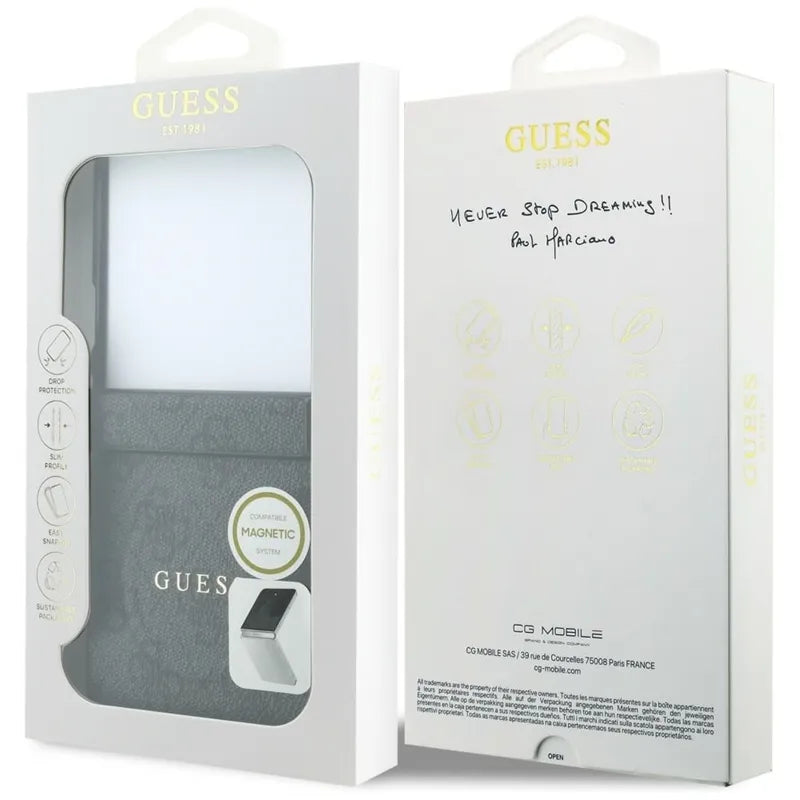 Guess 4G Classic MagSafe – dėklas Samsung Galaxy Z Flip 8 (juodas)
