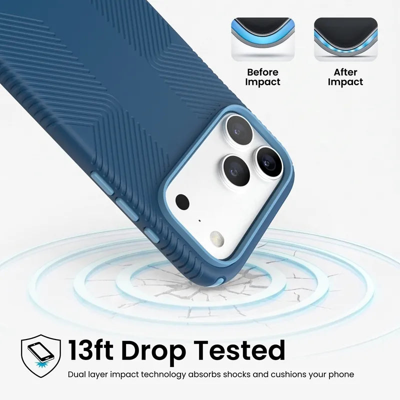Speck Presidio2 Grip MagSafe – dėklas, skirtas iPhone 18 Pro Max / 17 Pro Max (Deep Sea)