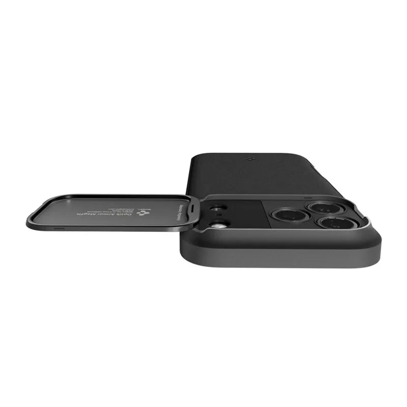 Spigen Optik Armor Mag MagSafe – dėklas iPhone 17 Pro Max (juodas)
