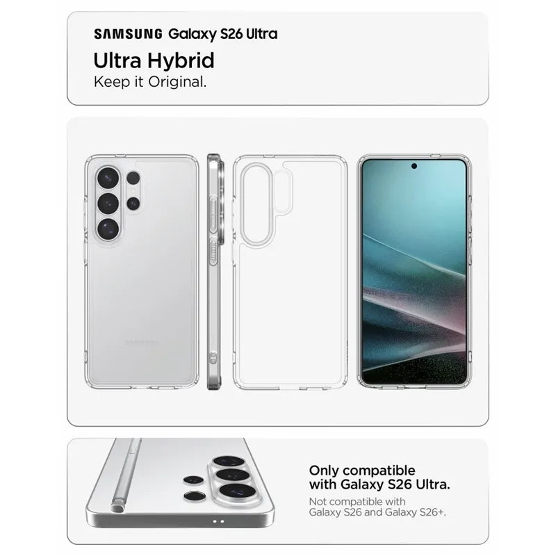 Spigen Ultra Hybrid – dėklas Samsung Galaxy S26 Ultra (skaidrus)
