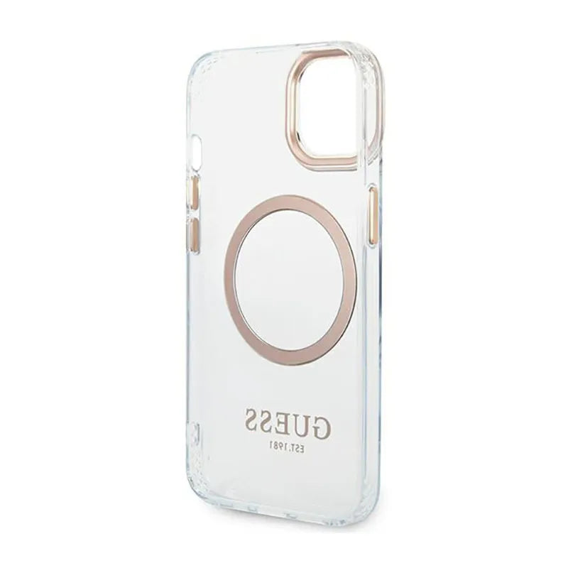 Guess Metal Outline MagSafe - Dėklas iPhone 14 Plus (Skaidrus)