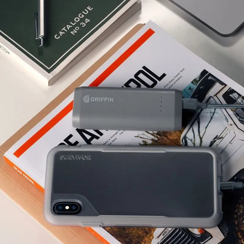 Griffin Survivor Endurance – Dėklas skirtas iPhone Xs Max (skaidrus/pilkas)