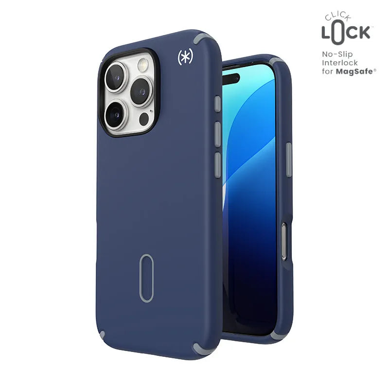 Speck Presidio2 Pro ClickLock & MagSafe - iPhone 16 Pro dėklas (mėlyna / pilka / balta)