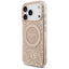 Guess IML Flowers Electro Pearl Strap MagSafe – dėklas iPhone 17 Pro (rožinis)