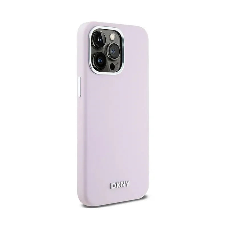 DKNY Liquid Silicone Small Metal Logo MagSafe – dėklas iPhone 14 Pro Max (rožinis)