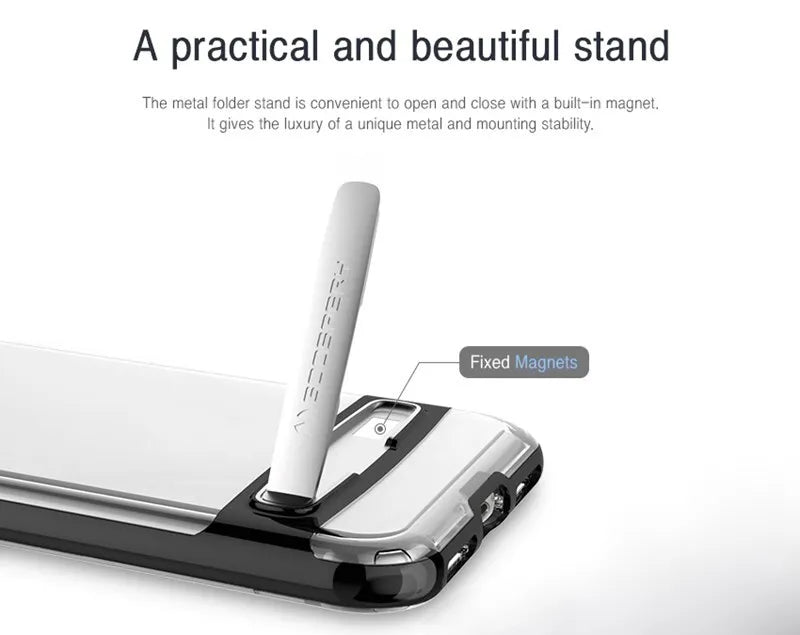 Mercury Dream Bumper – Dėklas Samsung Galaxy S9 su metaliniu stovu (auksinis)