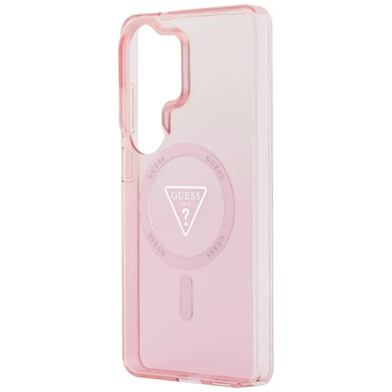 Guess IML Gradient Triangle MagSafe - Samsung Galaxy S26 Ultra dėklas (rožinis)