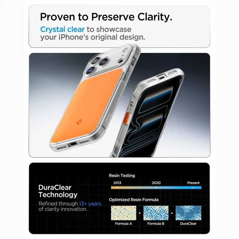 Spigen Ultra Hybrid T Mag MagSafe – dėklas, skirtas iPhone 18 Pro Max / 17 Pro Max (blizgi oranžinė spalva)