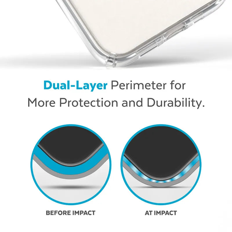 Speck Presidio Perfect-Clear + MagSafe – dėklas, skirtas iPhone 15 Plus / iPhone 14 Plus (skaidrus)