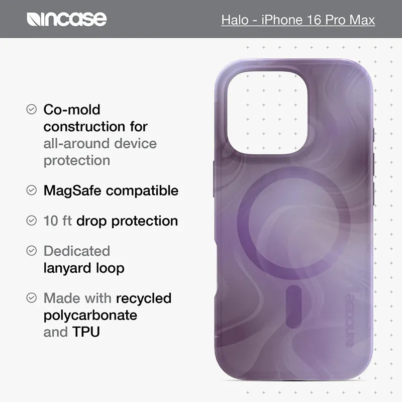 Incase Halo Case MagSafe – dėklas iPhone 16 Pro Max (Oil Slick Smoke)