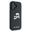 Karl Lagerfeld Monogram Karl & Choupette Head Pin - dėklas iPhone 16 (juodas)