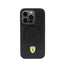 Ferrari Carbon Metal Logo MagSafe – dėklas iPhone 15 Pro (juodas)